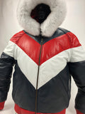 V-Bomber Red/Whitel/Blue With Premium Fur Hood