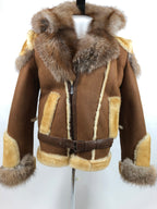 Mens Andre Shearling Biker With Fox