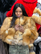 Women's Gold Fox Bomber Jacket