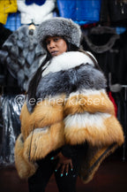 Women's Fox Fur Poncho Silver Fox