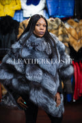 Women's Fox Fur Poncho Silver Fox