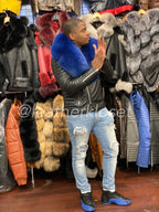 Men's Jay Biker Black With Full Fox Fur Collar