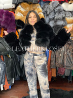Women's Crop Fox Bomber [Black]