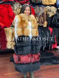 Women's Full Length Fox Fur Vest