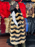 Women's Full Length Red Fox Fur Vest