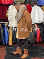 Men's London Shearling With Fox Collar