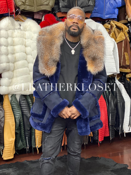 Men's Real Shearling Duffle With Oversize Fox – LeatherKloset