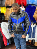 Men's Real Python And Leather Bomber Jacket