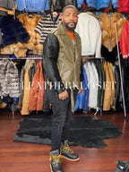 Men's French Biker Leather And Pony Jacket
