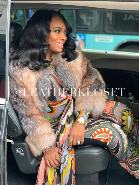 Women's Yandy Crystal Fox Bomber Jacket – LeatherKloset