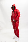 Men's Leather Sweat Suit [Red]
