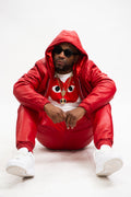 Men's Leather Sweat Suit [Red]