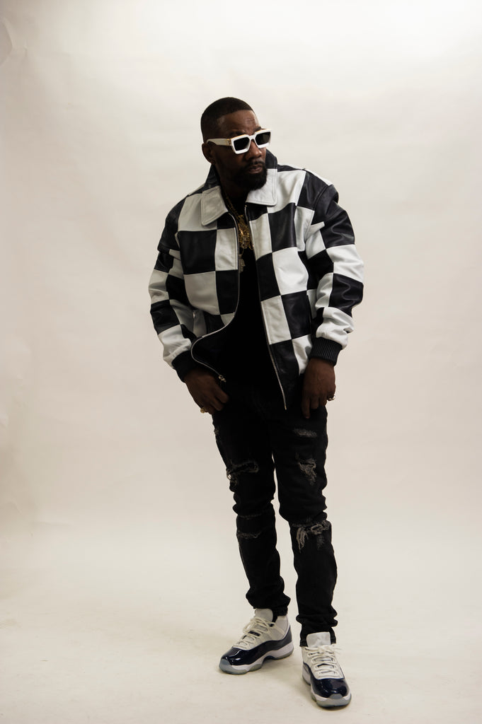 Men's Checkmate Jacket [Navy/White] – LeatherKloset