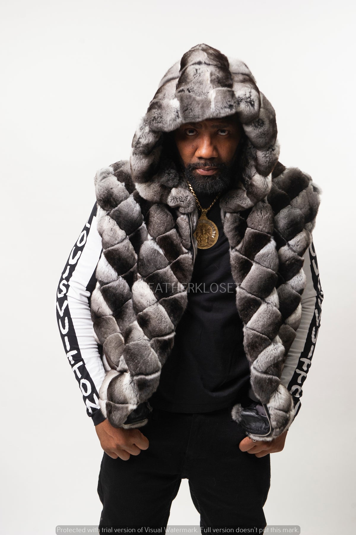 Men's Chincilla Vest With Hood