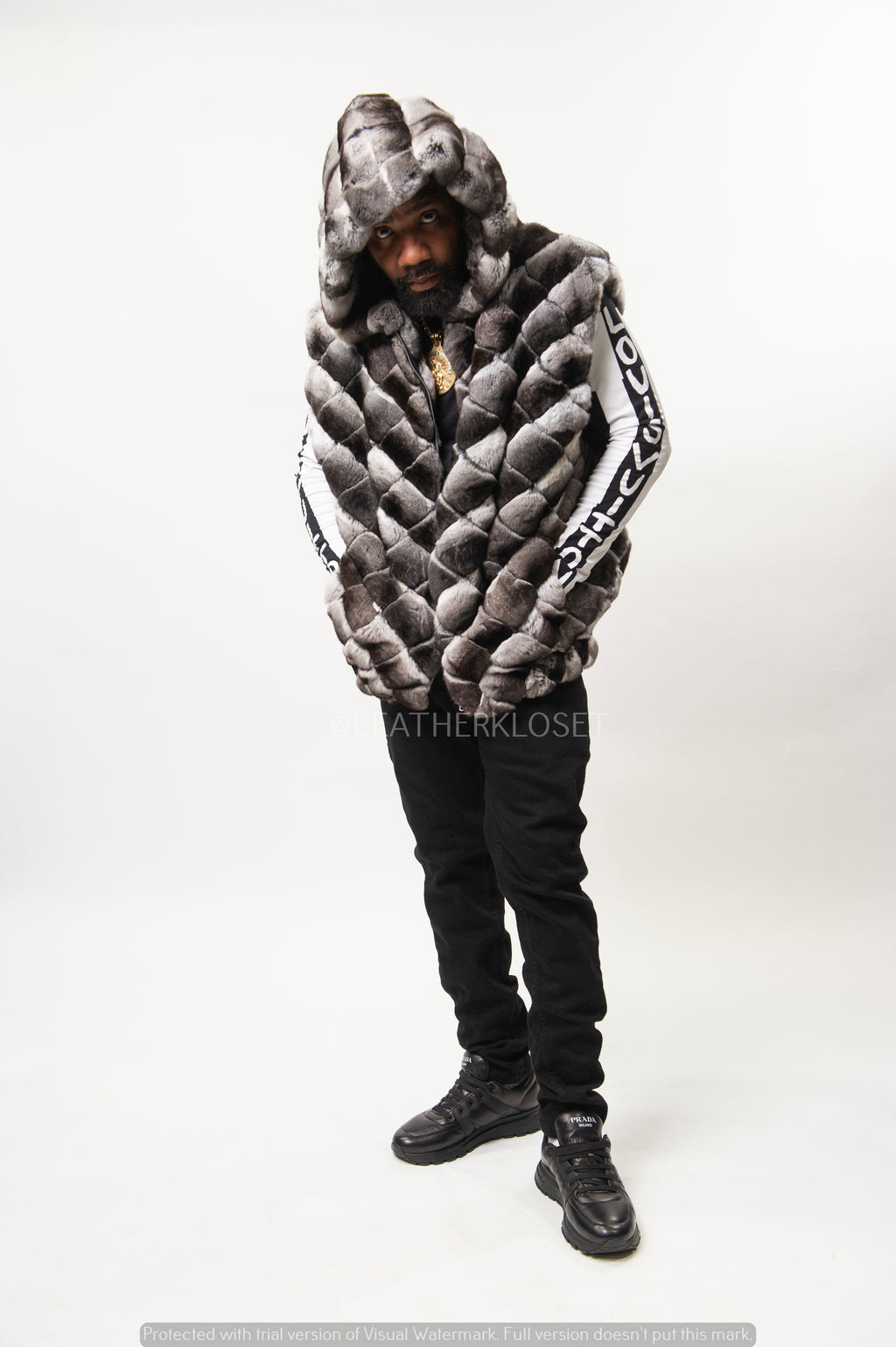 Men's Chincilla Vest With Hood