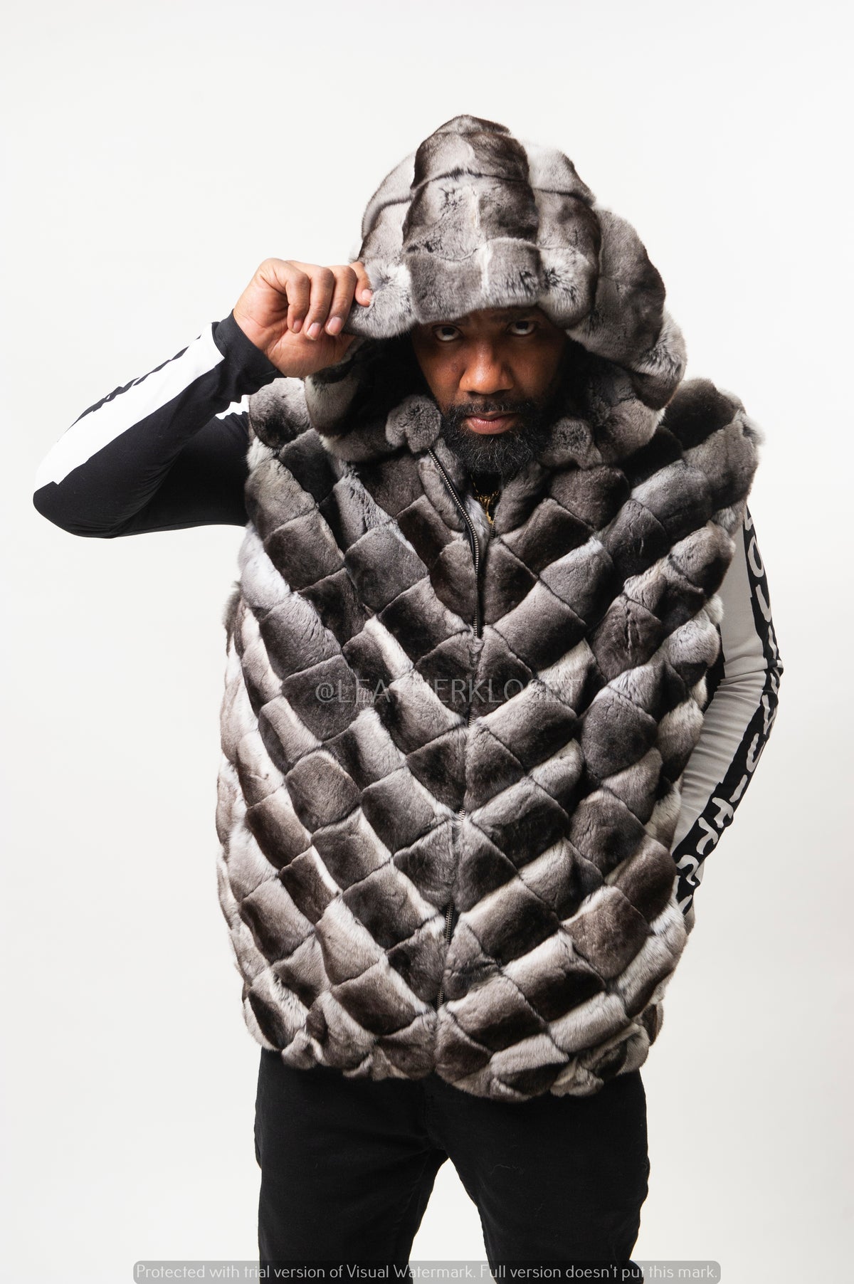 Men's Chincilla Vest With Hood
