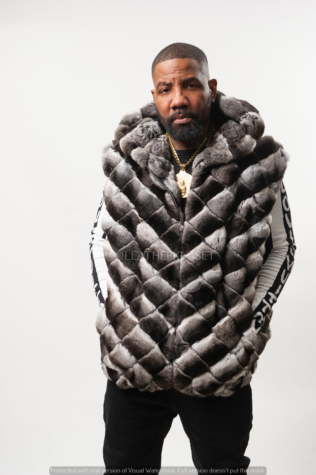 Men's Chincilla Vest With Hood