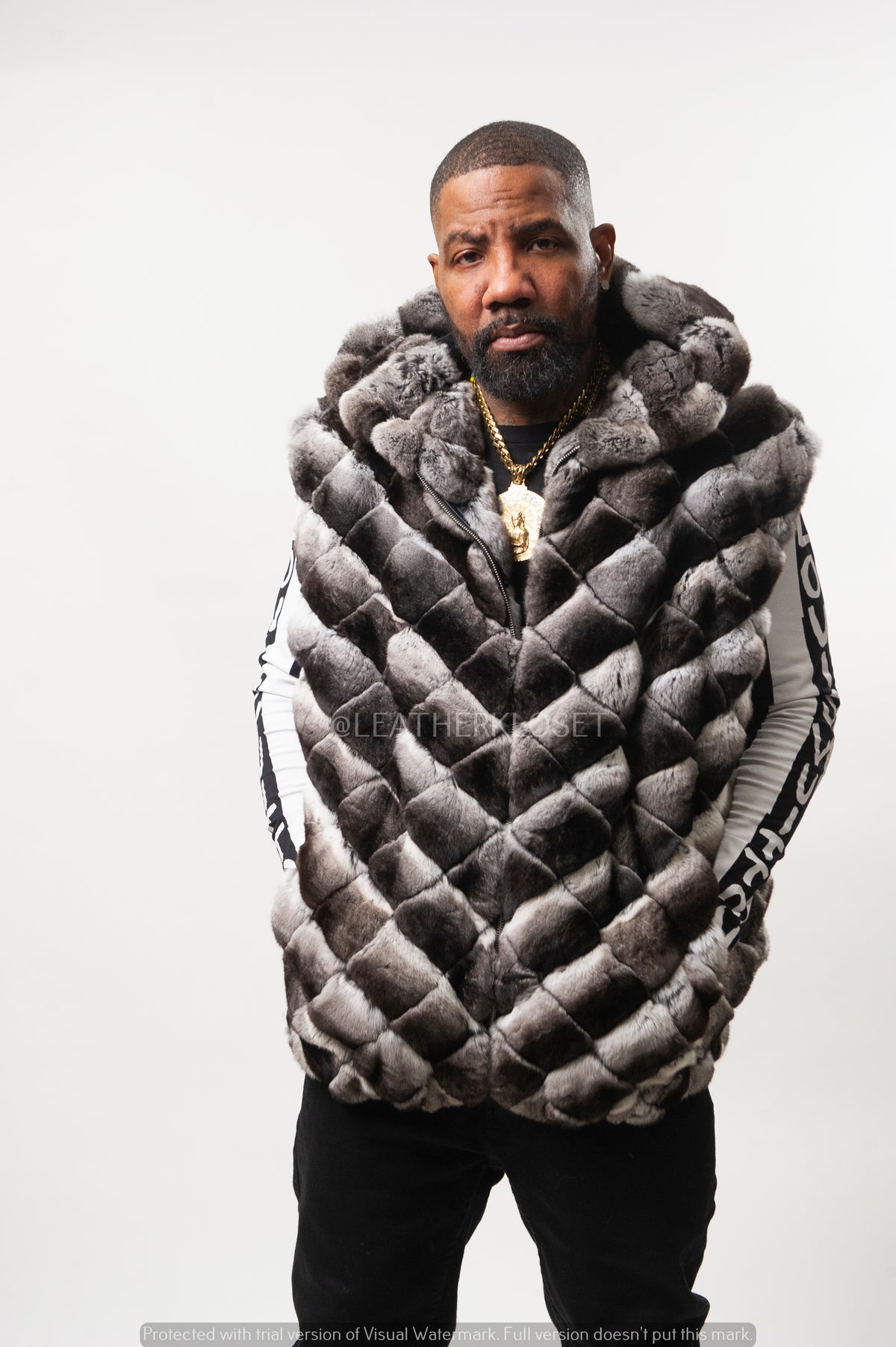 Men's Chincilla Vest With Hood