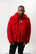 Mens Troy Shearling Jacket [Red]