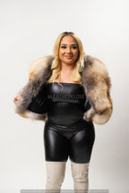 Women's Charlotte Crop Fox Bomber [Cross Fox]