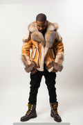 Men's Andre Shearling Biker With Fox [Rust]