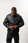 Men's Jax 2.0 Jean Jacket & Leather Cargo Pants [Black]