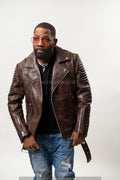 Men's Trey Biker Jacket [Brown]
