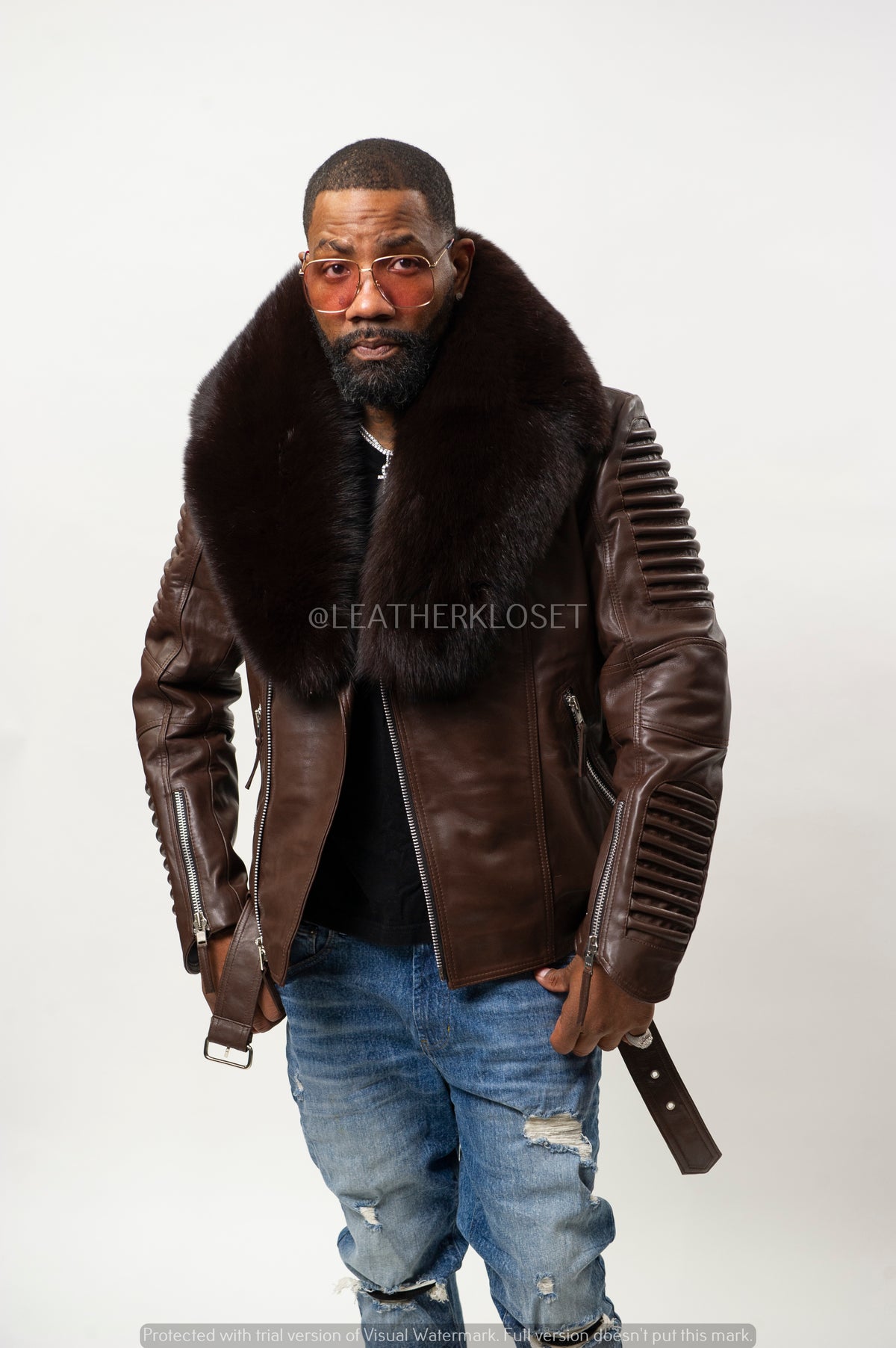 Men's Trey Biker Brown Full Fox Fur [Brown Fox]