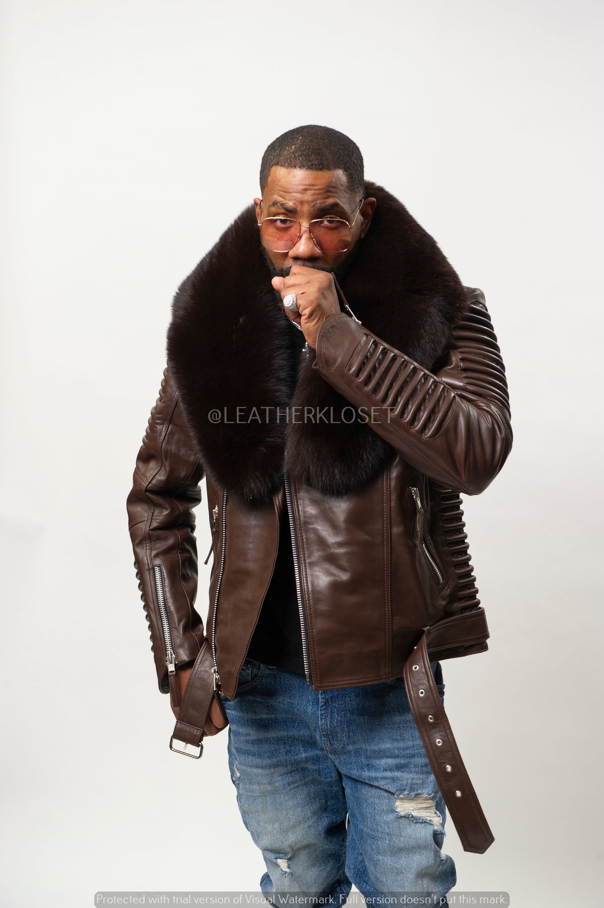 Men's Trey Biker Brown Full Fox Fur [Brown Fox]