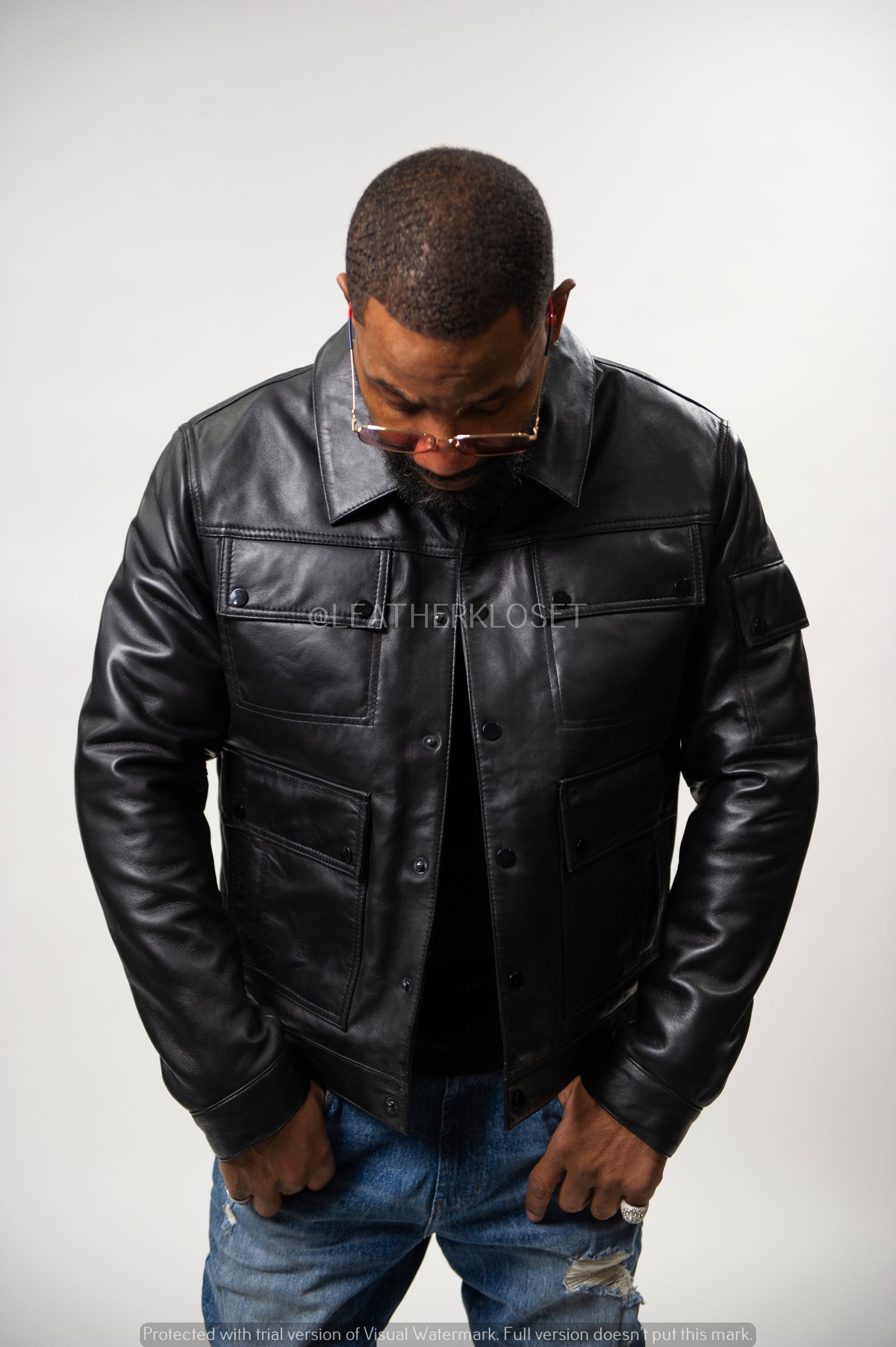 Men's Leather Hoodie [Black] – LeatherKloset