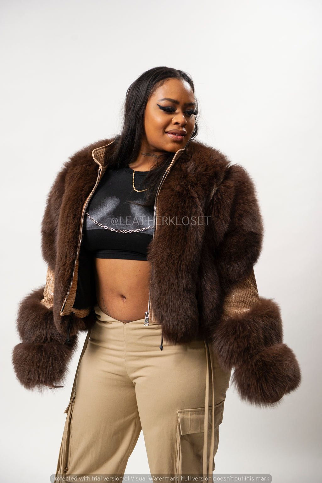 Women's Leather And Fox Combo 2.0 [Brown]