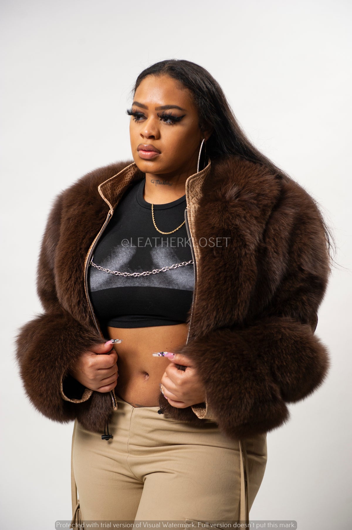Women's Leather And Fox Combo 2.0 [Brown]