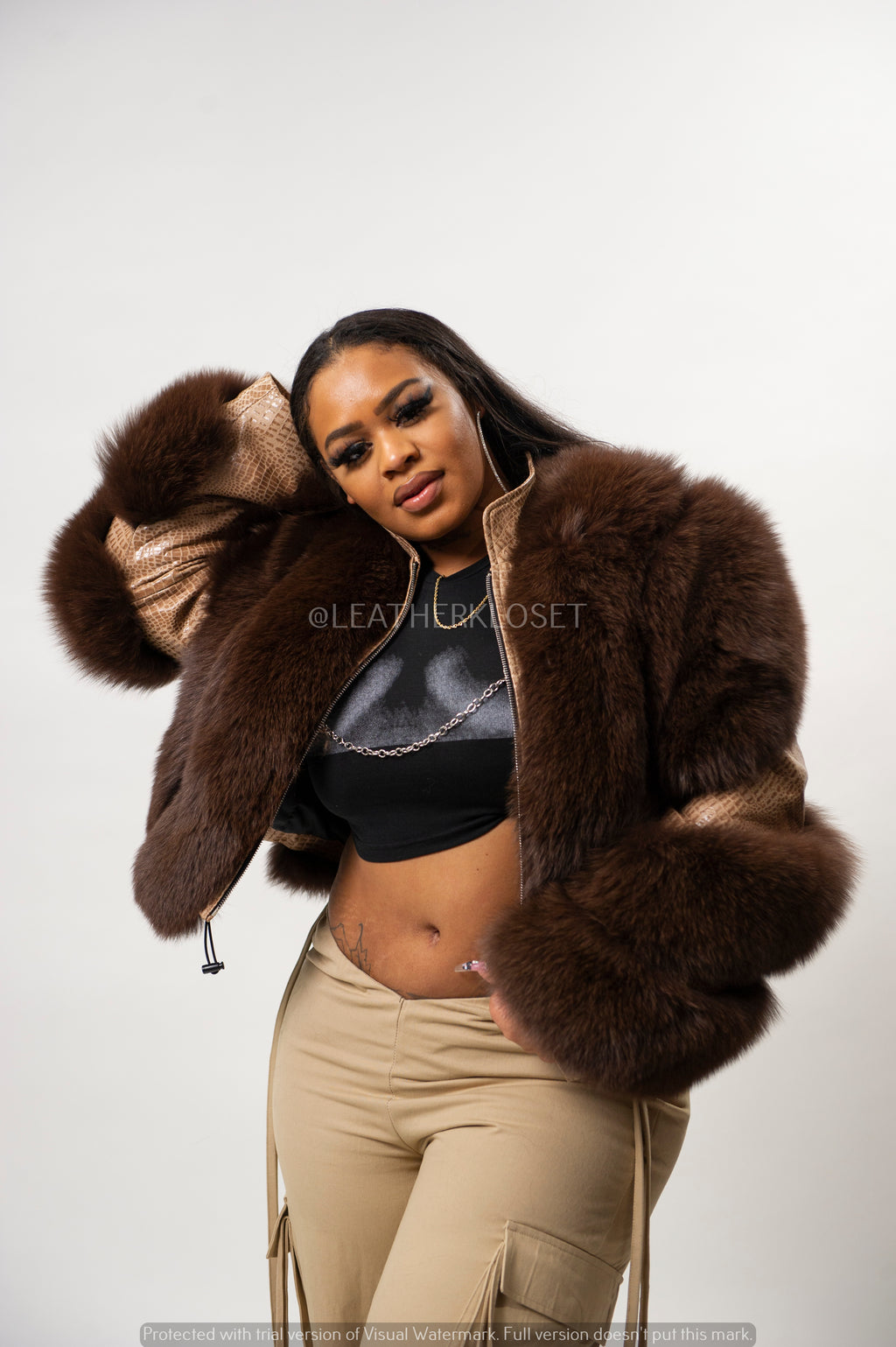 Women's Leather And Fox Combo 2.0 [Brown]