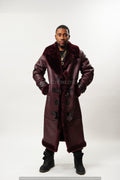 Men's Shearling Trench Coat [Wine]