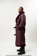 Men's Shearling Trench Coat [Wine]