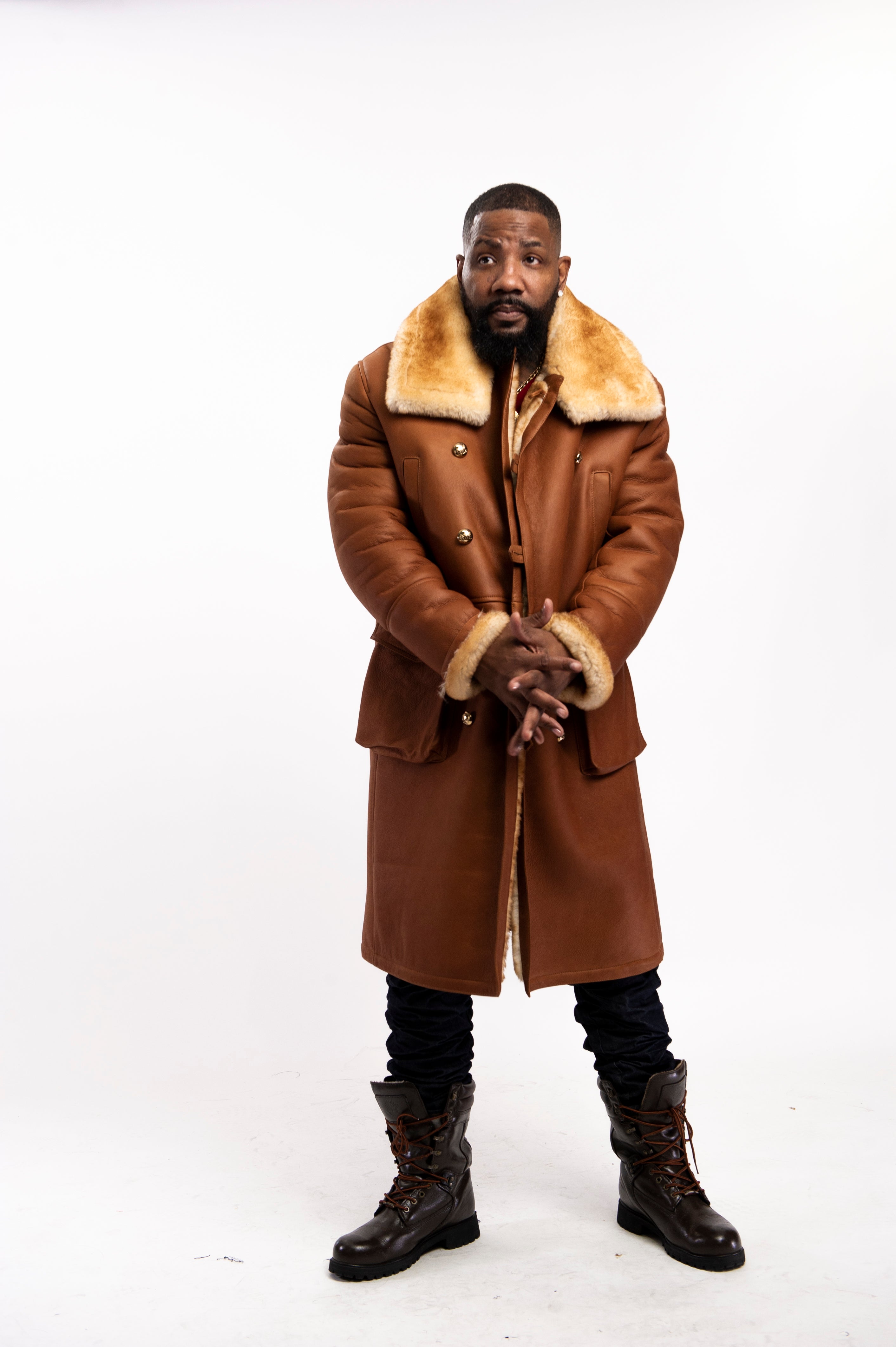 『BALEN COAT 34 BROWN』 Men's Bane Shearling 3/4 Jacket [Brown] – LeatherKloset