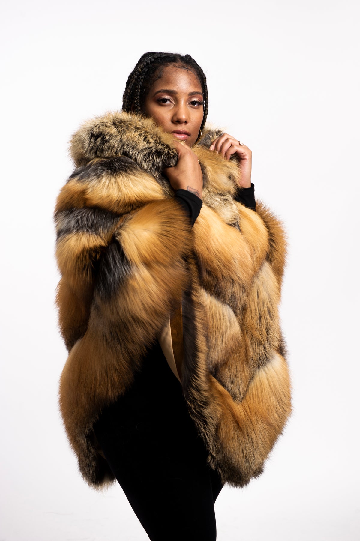 Women's Fox Fur Poncho