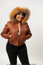 Women's Lucas Jacket With Premium Fox Fur Hood [Crystal]