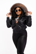 Women's BB Jacket With Premium Fox Fur Hood [Crystal Fur]