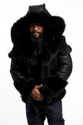 Mens Andre Shearling Biker With Fox