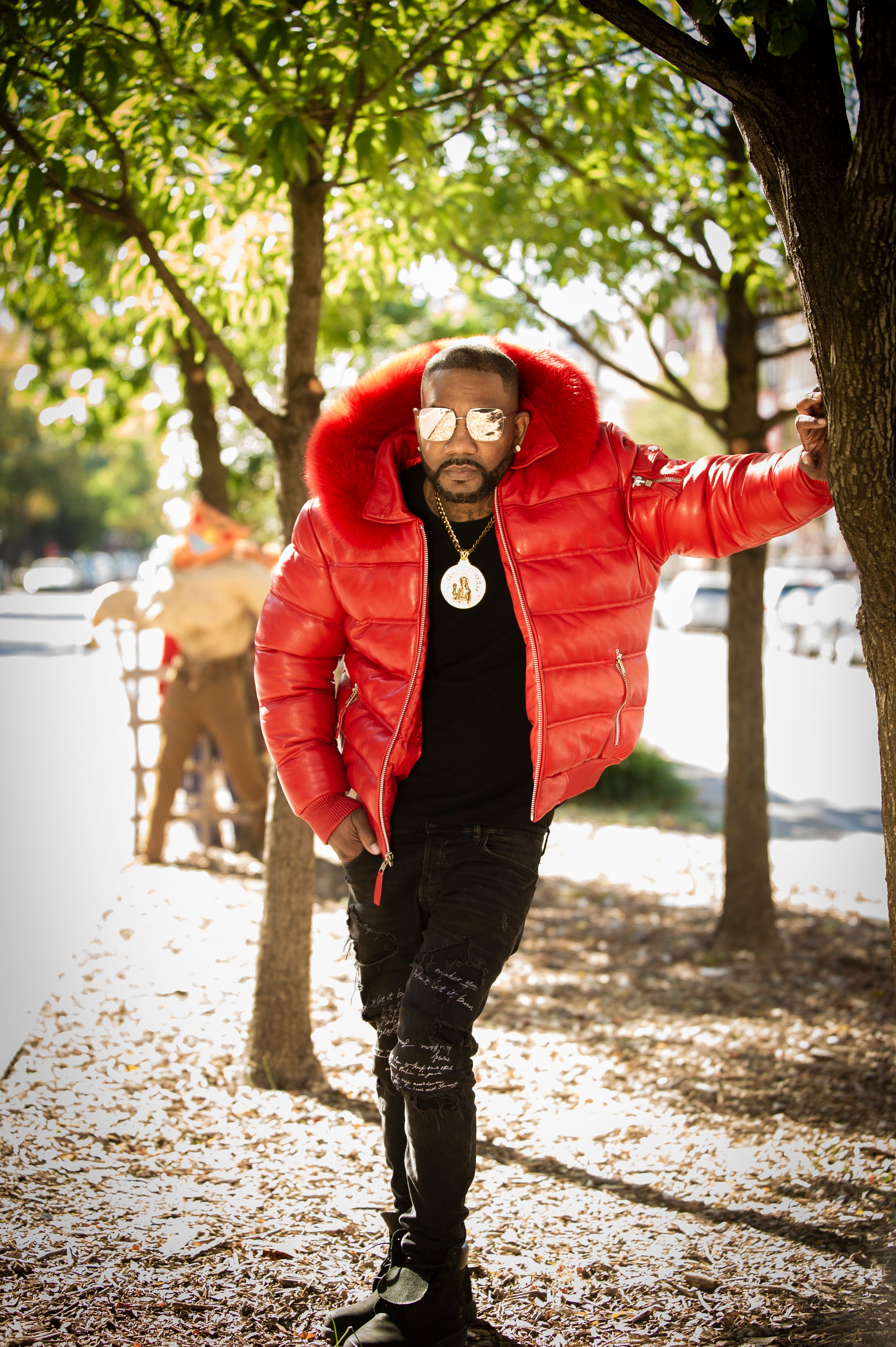 Men's Aspen Leather Bubble Bomber Jacket [Red] – LeatherKloset