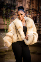 Women's Charlotte Crop Fox Bomber [Gold]