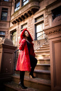 Women's Scarlett Real Sheepskin Jacket With Fox [Red]