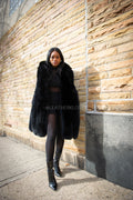 Women's Chloe Fox Fur Vest With Hood [Black]