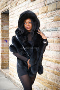 Women's Kim Fox Fur Stole [Black]