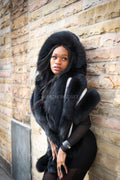 Women's Kim Fox Fur Stole [Black]