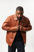 Men's Compton Leather Jacket [Saddle Brown]