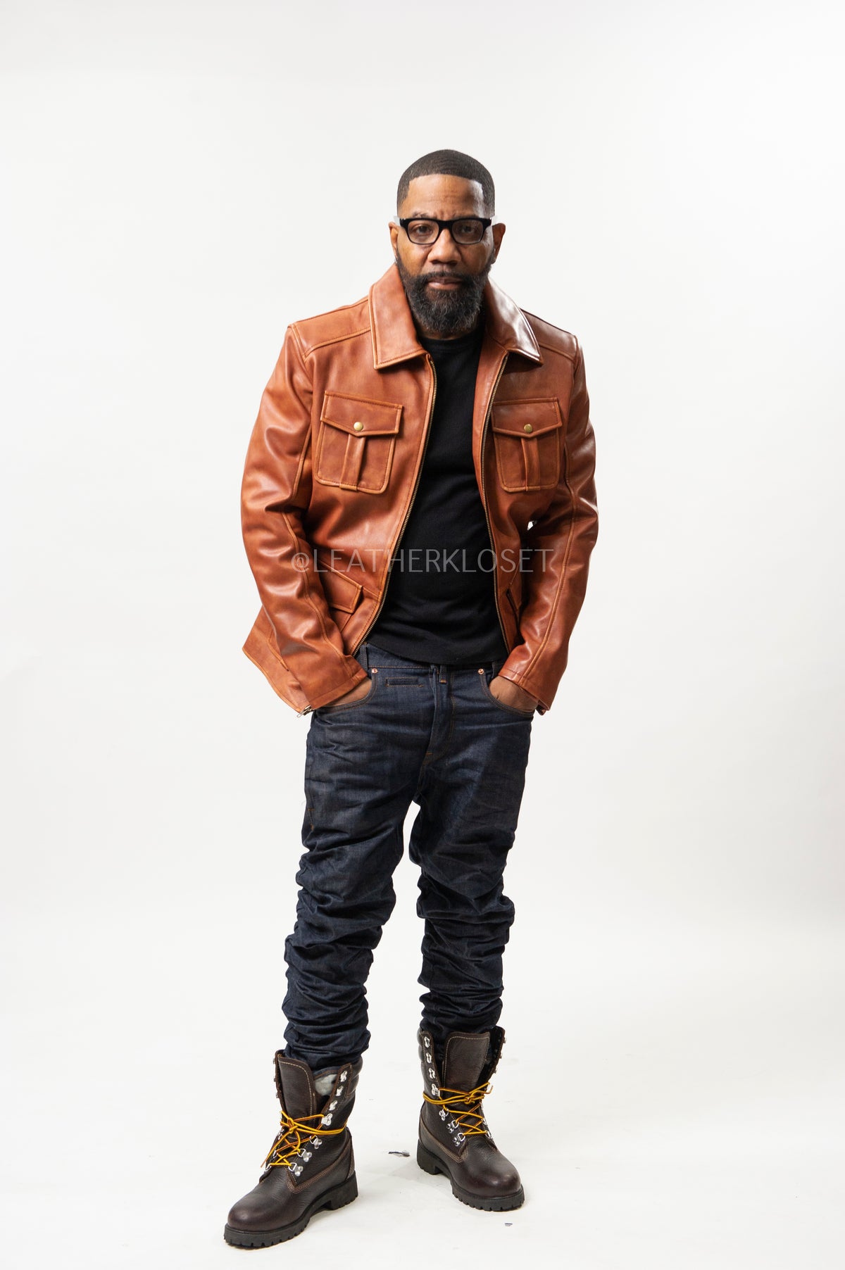 Men's Safari Leather Jacket [Caramel Crunch]