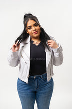 Women's Jay Leather Biker [White]