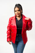 Women's Martina Leather Blazer [Red]